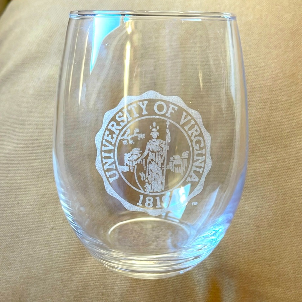 University of Virginia UVA wine glass